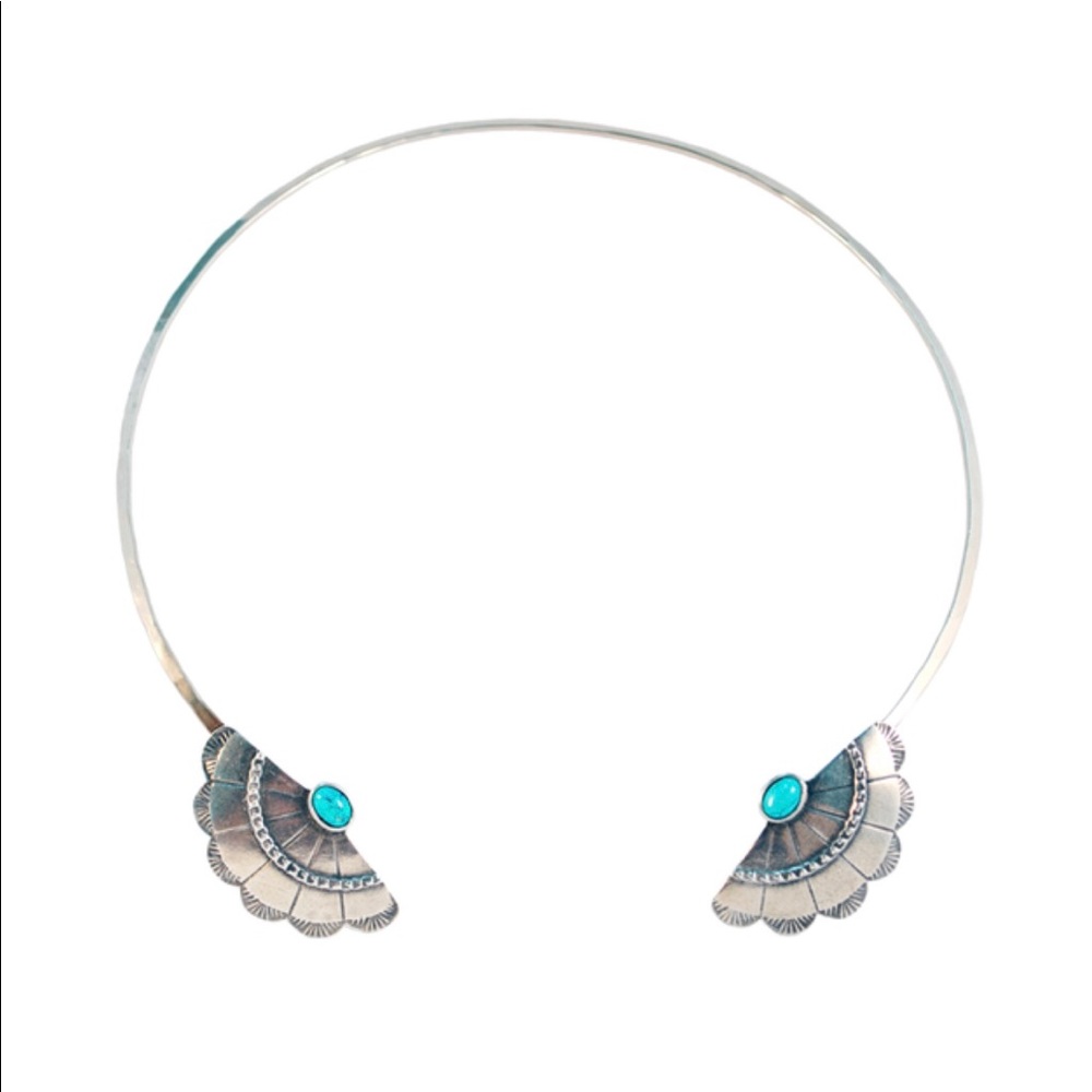 Open Collar Turquoise/Silver Necklace